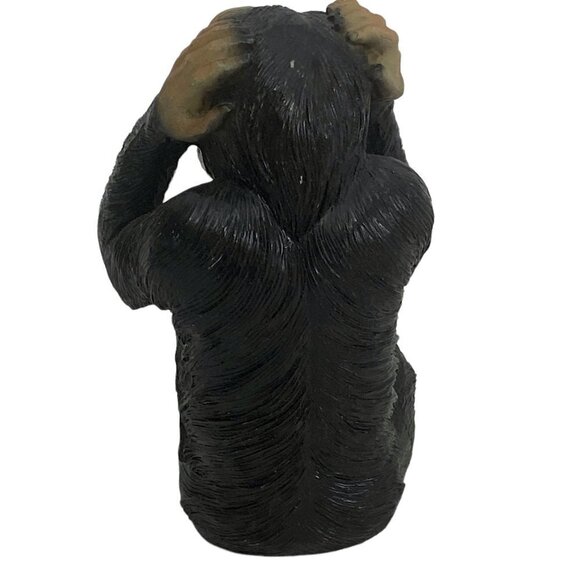 Vintage Monkey Figurine Hear no Evil Chimpanzee Retro Plastic 5.5" High - Picture 7 of 11